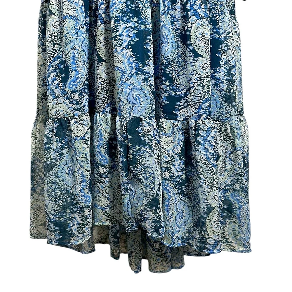 NWT Joie Blue Printed Parisian Paisley Tiered Maxi Dress Sz XXL